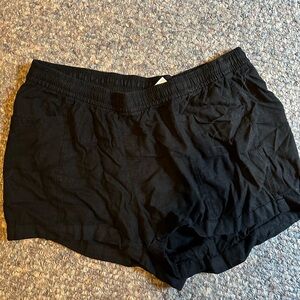 High-Waisted Linen-Blend Shorts